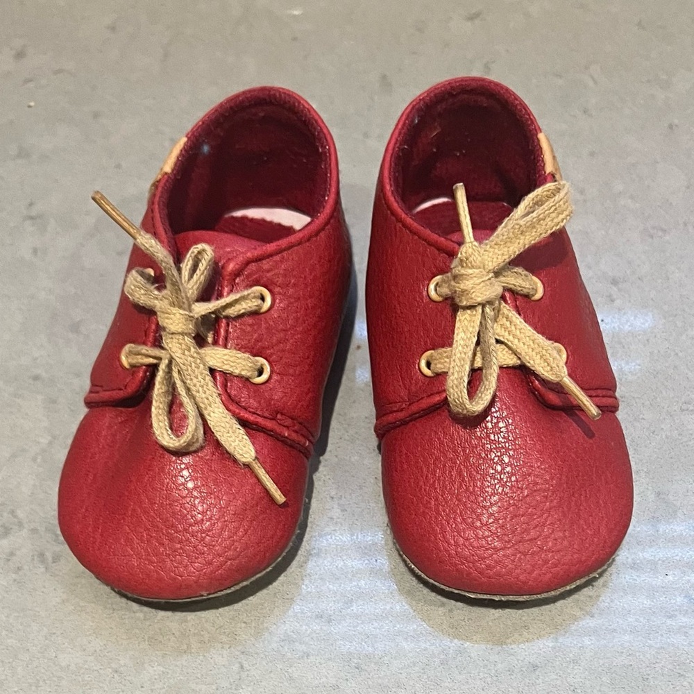 Red Leather Kids Shoes size 3